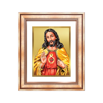 Diviniti 24K Gold Plated Jesus Christ (Classic) Divine Wall Frame for Home Mandir & Office Decor | Luxury Spiritual Gift
