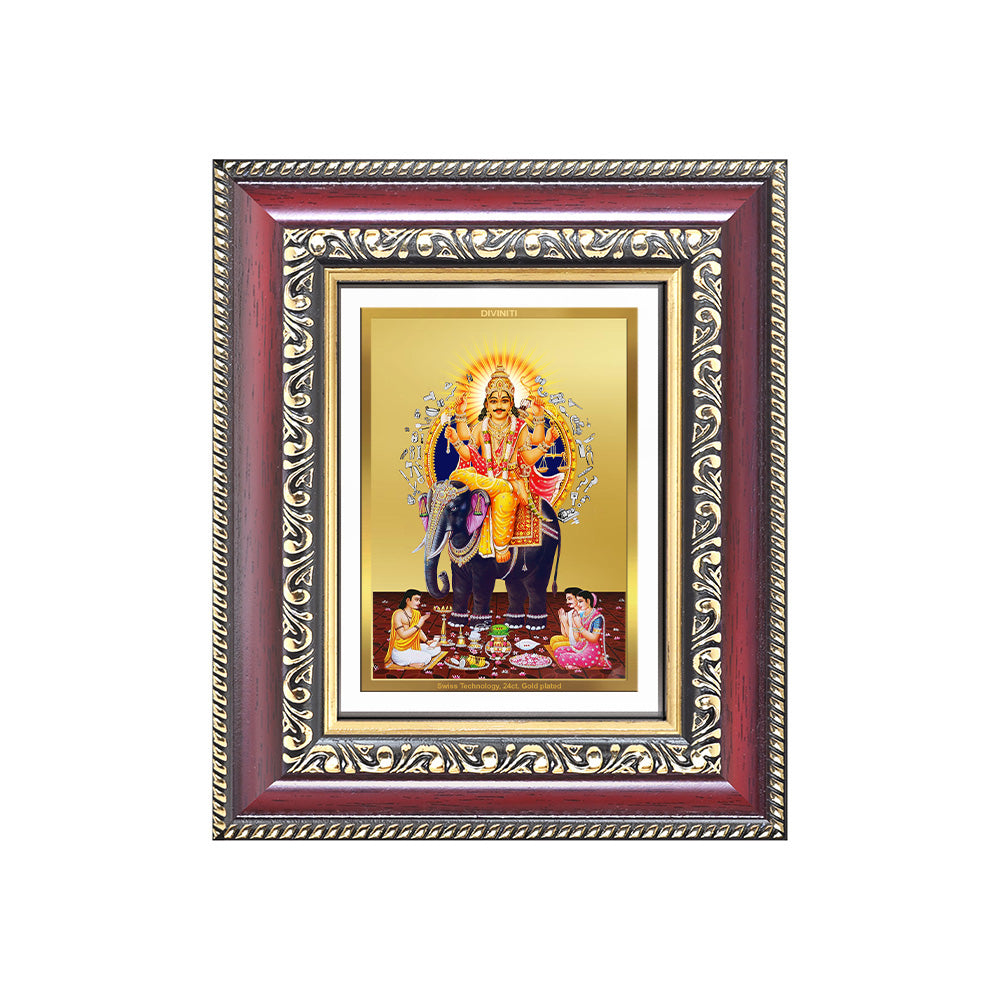 Diviniti 24K Gold Plated Vishvakarma (Classic) Divine Table Top Frame for Home Mandir & Office Decor | Luxury Spiritual Gift