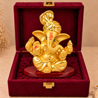DIVINITI 999 Silver-Plated Lord Ganesha Idol | Car & Home Décor | Gift Box | 7x7 CM