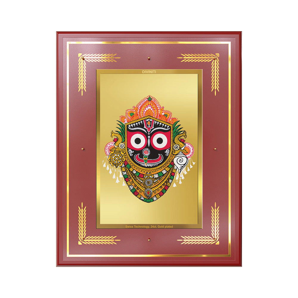 Shree Jagannath Wall Photo Frame in 24K Gold Plated Foil – Divine Protection, Faith & Spiritual Bliss