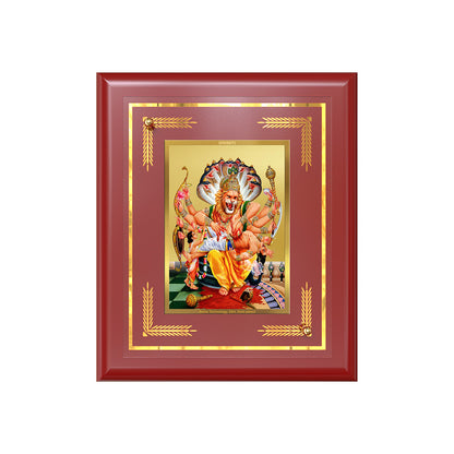 Diviniti 24K Gold Plated Lord Narasimha Blessing Tabletop Photo Frame | Protection, Strength & Divine Grace