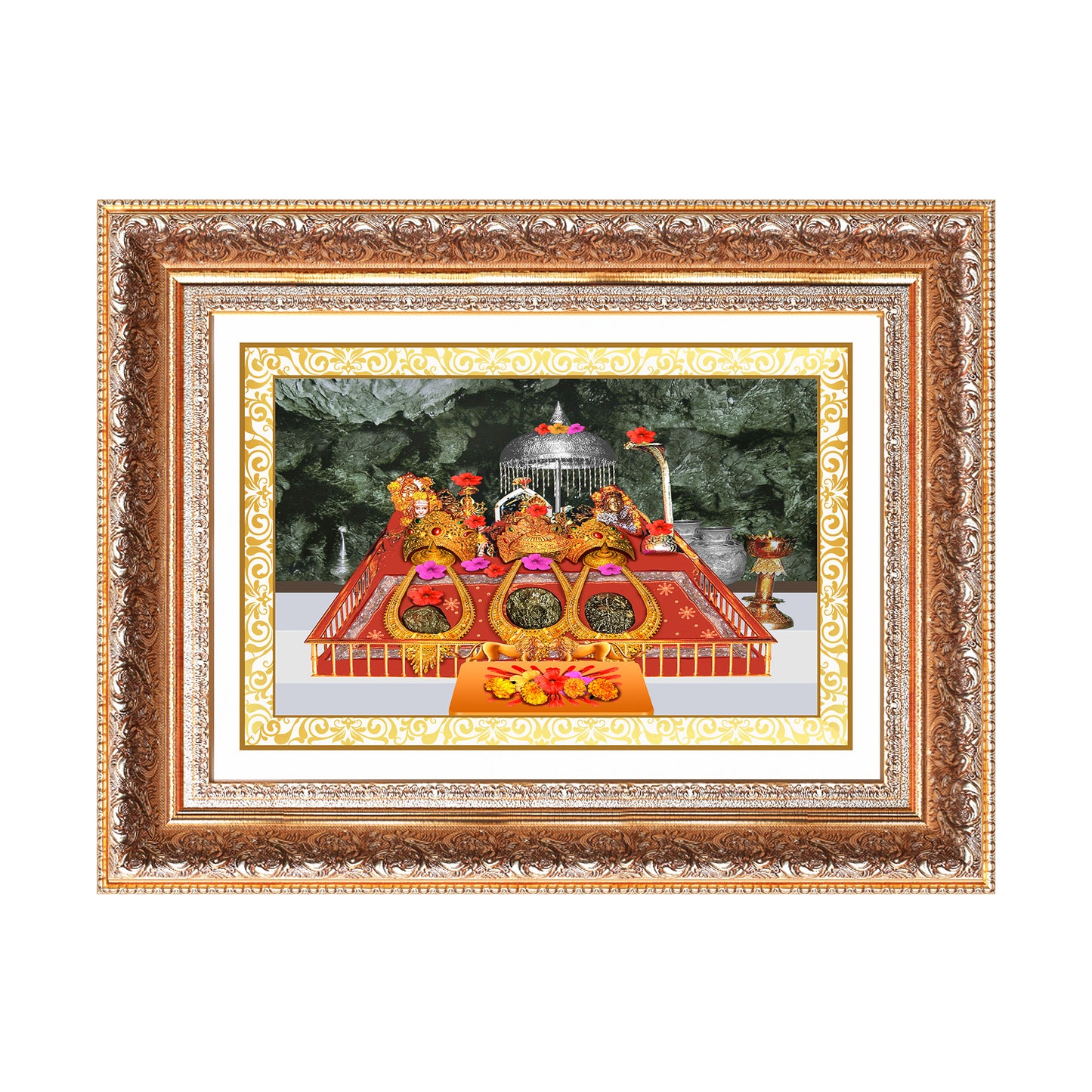 Durga Vaishno Devi | Mata Ka Darbar | Divine Wall Photo Frame in 24K Gold Plated Foil