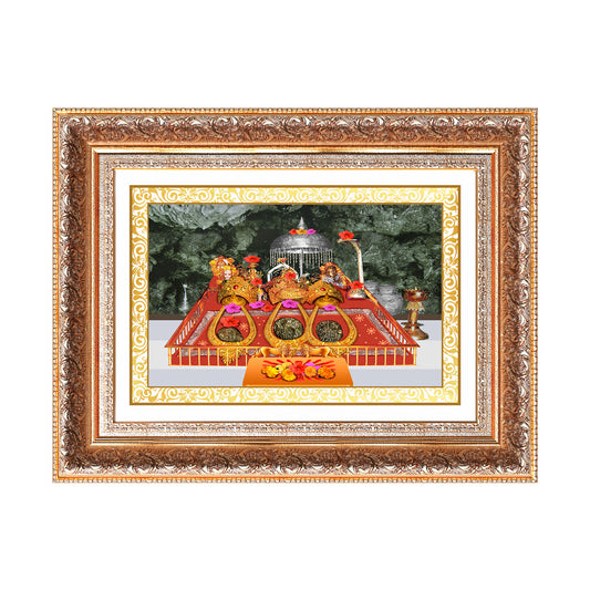 Durga Vaishno Devi | Mata Ka Darbar | Divine Wall Photo Frame in 24K Gold Plated Foil