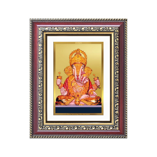 Dagdu Ganesh | Shri Dagdusheth Halwai Ganpati Wall and Tabletop Photo Frame in 24K Gold Plated Foil