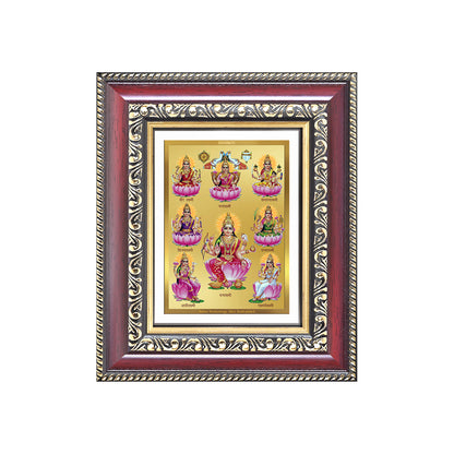 Diviniti 24K Gold Plated Ashtalakshmi Divine Table Top Frame for Home Mandir & Office Decor | Luxury Spiritual Gift