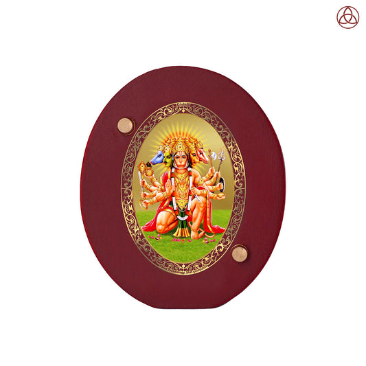 Panchmukhi Hanuman Car Dashboard & Tabletop Photo Frame in 24K gold plated royal foil