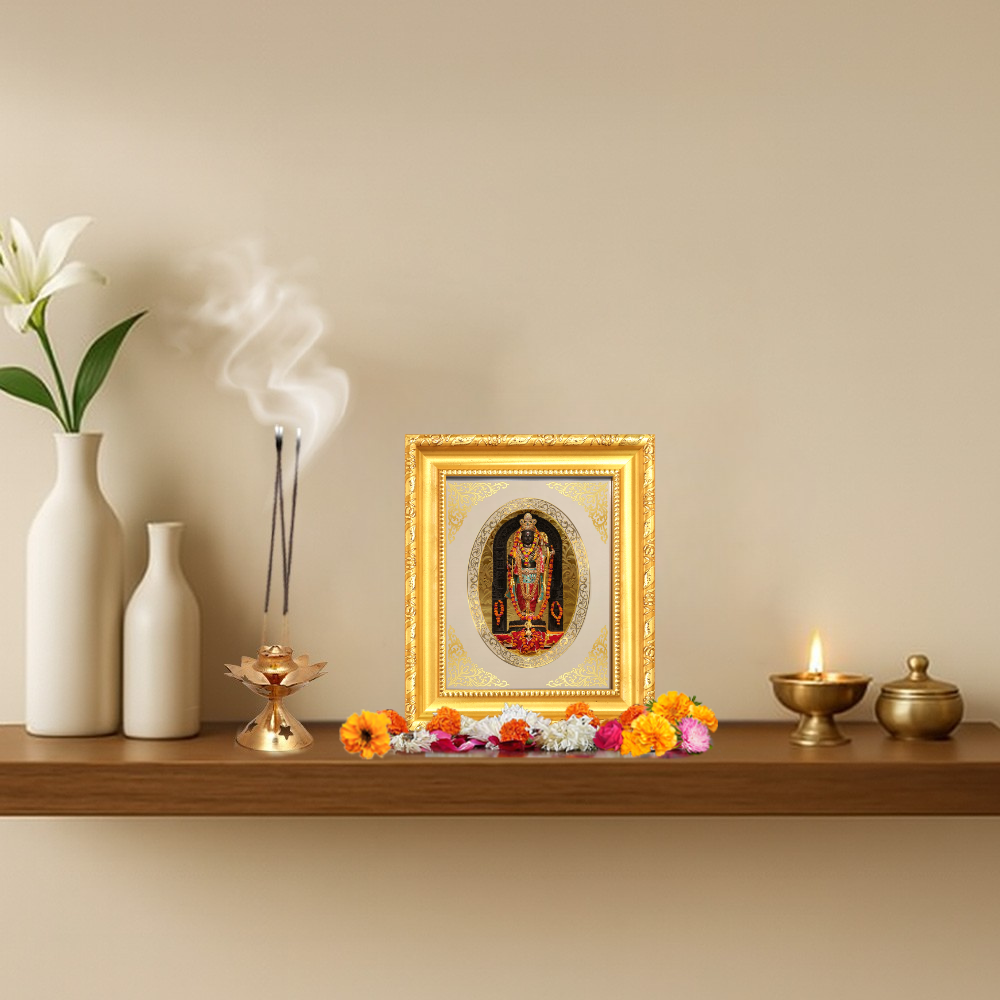 Ram Lalla Divine Child Form of Lord Ram Sacred Blessings Royal Tabletop Frame in 24K Gold Plated Foil