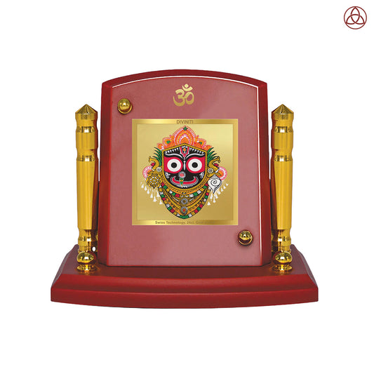 Jagannath | Divine Lord Jagannath Car Dashboard & Tabletop Photo Frame in 24K Gold Plated Foil