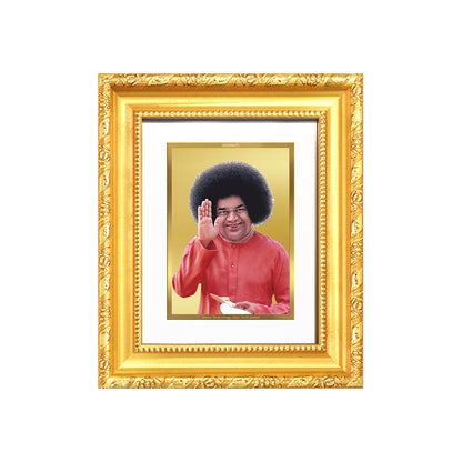 Diviniti 24K Gold Plated Satya Sai Baba |Divine Table Top Frame for Home Mandir & Office Decor | Luxury Spiritual Gift