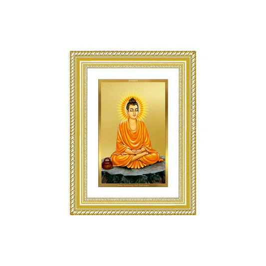 Diviniti 24K Gold Plated Buddha (Classic) Divine Wall Frame for Home Mandir & Office Decor | Luxury Spiritual Gift