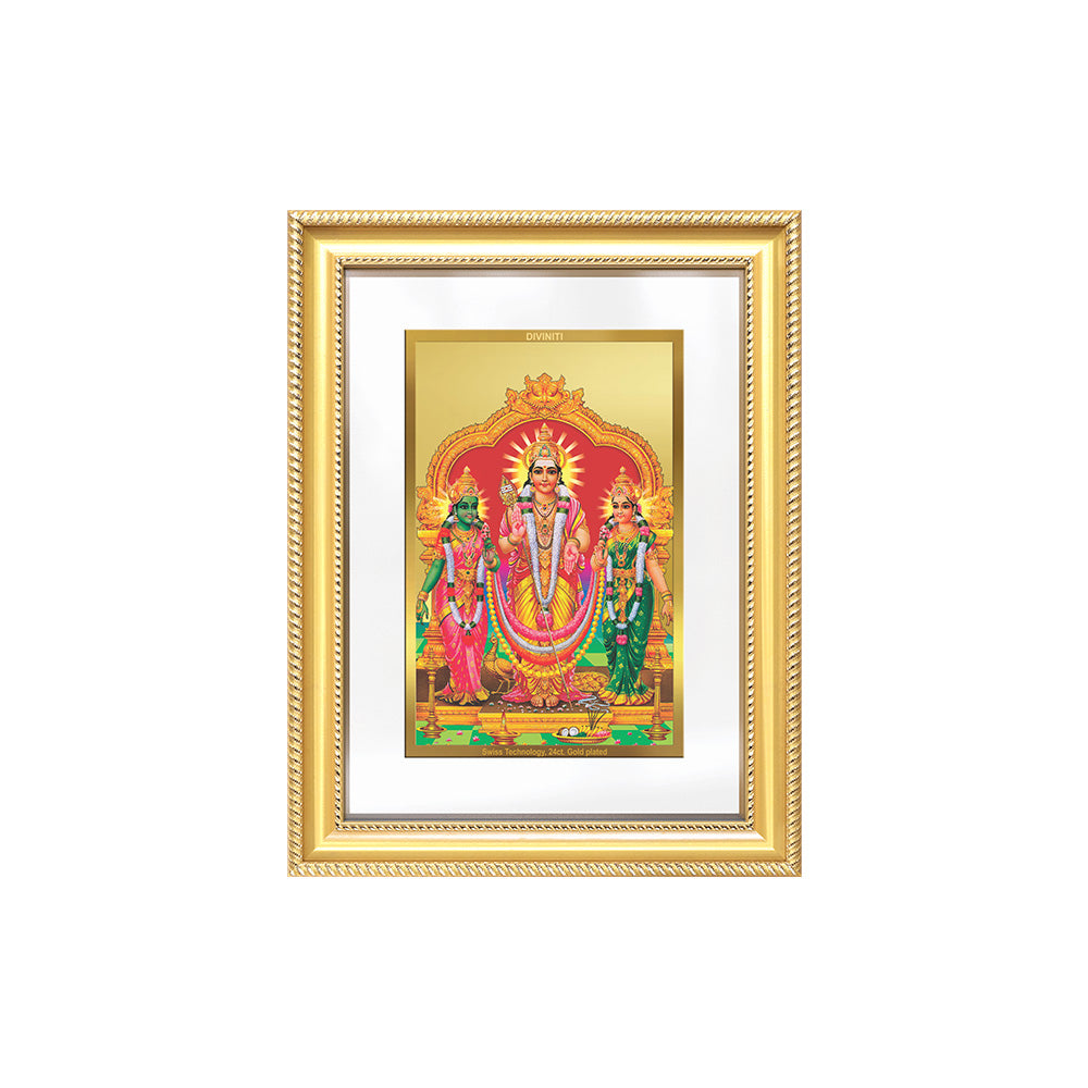 Diviniti 24K Gold Plated Murugan Velli (Classic) Divine Wall Frame for Home Mandir & Office Decor | Luxury Spiritual Gift