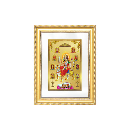 Diviniti 24K Gold Plated Nav Durga (Classic) Divine Wall Frame for Home Mandir & Office Decor | Luxury Spiritual Gift
