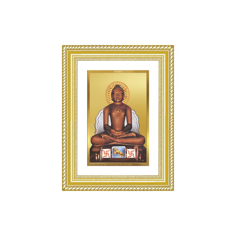 Diviniti 24K Gold Plated Mahavir (Classic) Divine Wall Frame for Home Mandir & Office Decor | Luxury Spiritual Gift