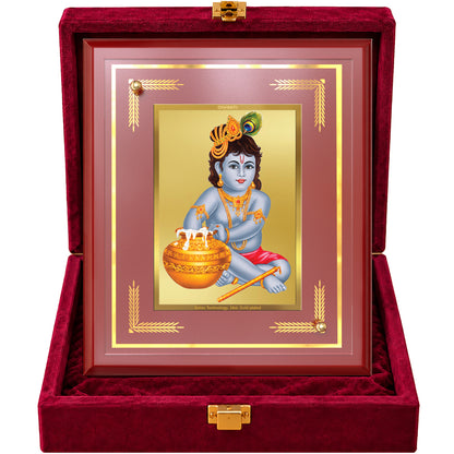 24K Gold-Plated Krishna Bal Gopal MDF Frame | Premium Gift Box | 26x20 CM