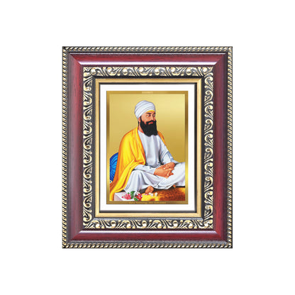 Diviniti 24K Gold Plated Guru Tegh Bahadur Sahib Ji (Classic) Sacred Sikh Table Top Frame for Home Decor & Office Ambiance | Premium Spiritual Gift
