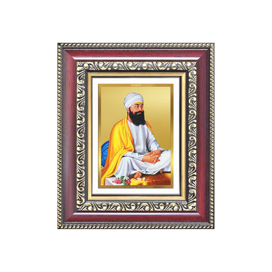 Diviniti 24K Gold Plated Guru Tegh Bahadur Sahib Ji (Classic) Sacred Sikh Table Top Frame for Home Decor & Office Ambiance | Premium Spiritual Gift