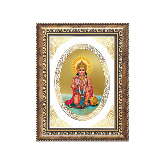 Lord Hanuman | Divine Wall & Tabletop Royal Photo Frame in 24K Gold Plated Foil