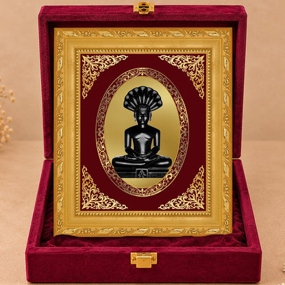 24K Gold-Plated Parshwanath Ji Frame | Premium Gift Box | 17.5x21.5 CM