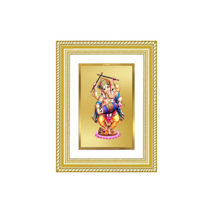 Diviniti 24K Gold Plated Dancing Ganesha (Classic) Divine Wall Frame for Home Mandir & Office Decor | Luxury Spiritual Gift