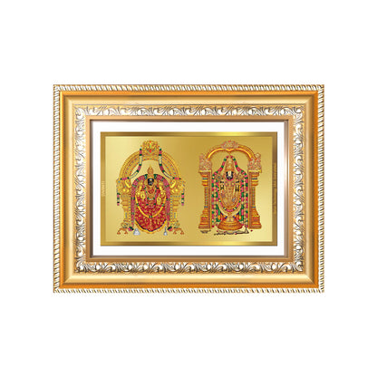 Diviniti 24K Gold Plated Padmavati And Balaji (Classic) Divine Wall Frame for Home Mandir & Office Decor | Luxury Spiritual Gift
