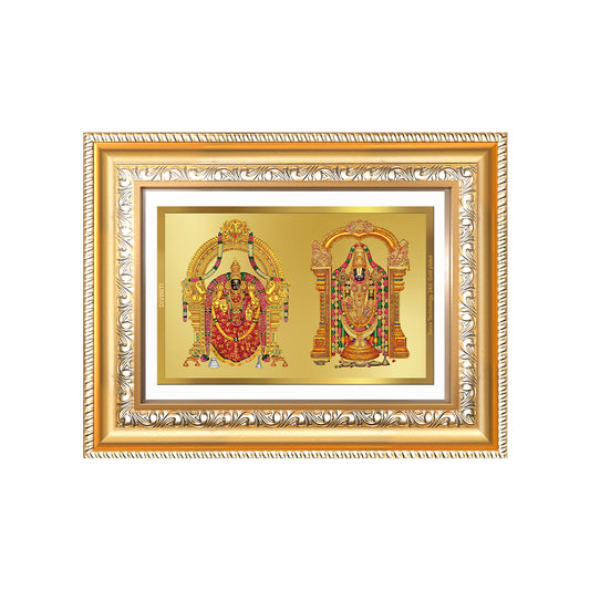 Diviniti 24K Gold Plated Padmavati And Balaji (Classic) Divine Wall Frame for Home Mandir & Office Decor | Luxury Spiritual Gift