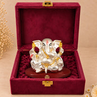DIVINITI 999 Silver-Plated Lord Ganesha Idol | Car & Home Décor | Gift Box | 5x7 CM