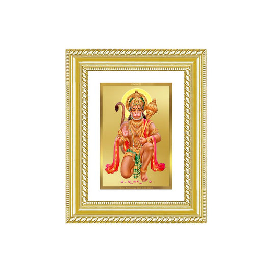 Diviniti 24K Gold Plated Hanuman With Blessings (Classic) Divine Wall and Table Top Frame for Home Mandir & Office Decor | Luxury Spiritual Gift