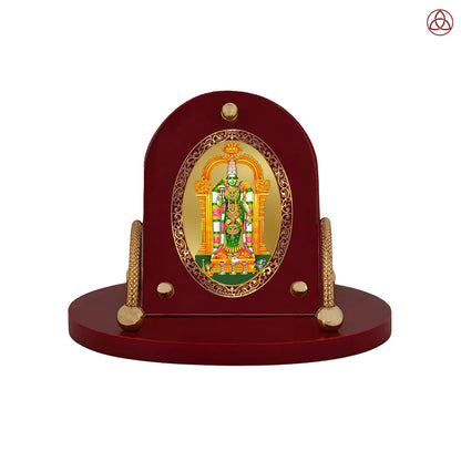 Meenakshi Amman | Divine Goddess of Madurai 24K Gold Plated Photo Frame for Car Dashboard, Home Décor & Tabletop | Blessings of Strength, Prosperity & Grace