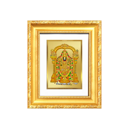Diviniti 24K Gold Plated Tirupati Balaji Divine Table Top Frame for Home Mandir & Office Decor | Luxury Spiritual Gift