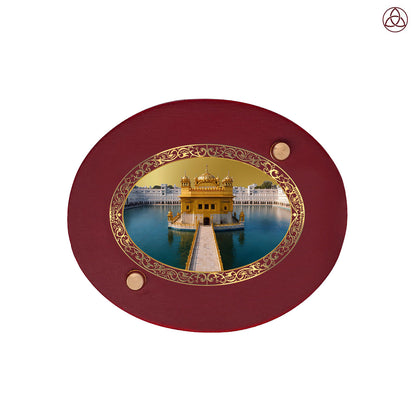 Sachkhand Shri Darbar Sahib Golden Temple Car Dashboard & Tabletop Photo Frame in 24K gold plated royal foil     