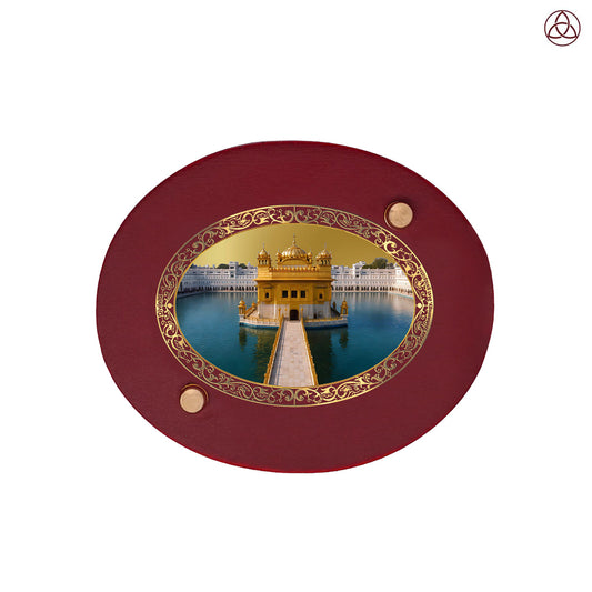 Sachkhand Shri Darbar Sahib Golden Temple Car Dashboard & Tabletop Photo Frame in 24K gold plated royal foil     