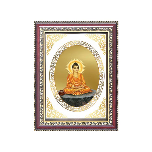 Lord Buddha | Divine Peace Wall & Tabletop Royal Photo Frame in 24K Gold Plated Foil