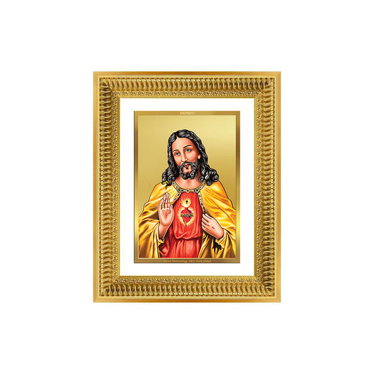 Diviniti 24K Gold Plated Jesus Christ (Classic) Divine Wall Frame for Home Mandir & Office Decor | Luxury Spiritual Gift