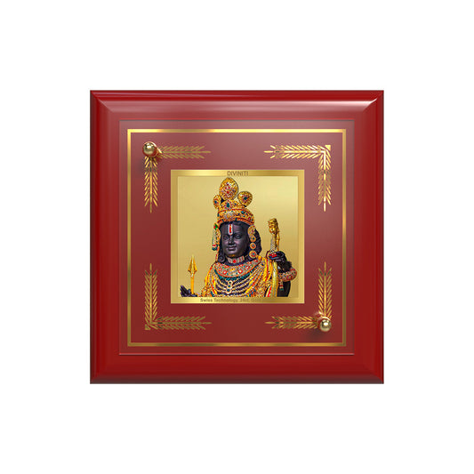 Ram Lalla with Arch – Bal Ram Divine 24K Gold Plated Photo Frame for Home Décor, Tabletop & Office | Blessings of Purity, Devotion & Protection (MDF1A)