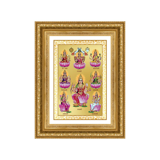 Diviniti 24K Gold Plated Ashtalakshmi Divine Wall Frame for Home Mandir & Office Decor | Luxury Spiritual Gift