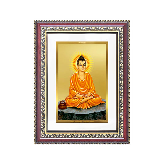 Diviniti 24K Gold Plated Buddha (Classic) Divine Wall Frame for Home Mandir & Office Decor | Luxury Spiritual Gift