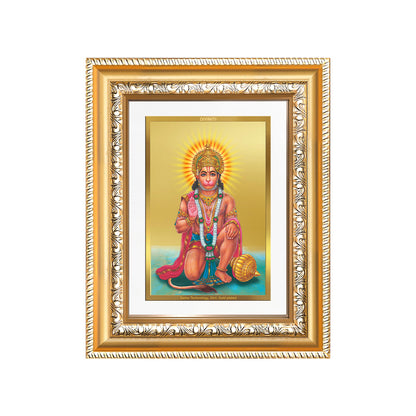 Diviniti 24K Gold Plated Ashirwad Hanuman (Classic) Divine Wall and Table Top Frame for Home Mandir & Office Decor | Luxury Spiritual Gift