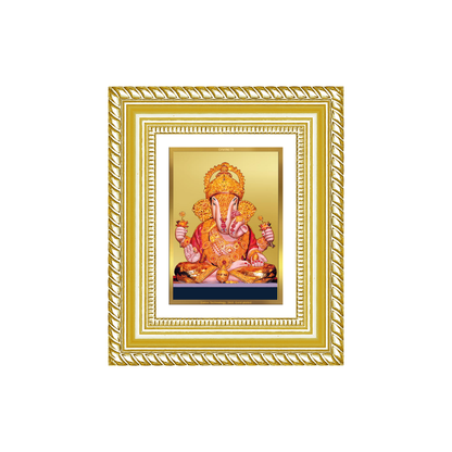 Diviniti 24K Gold Plated Dagadu Ganesha Divine Table Top Frame for Home Mandir & Office Decor | Luxury Spiritual Gift