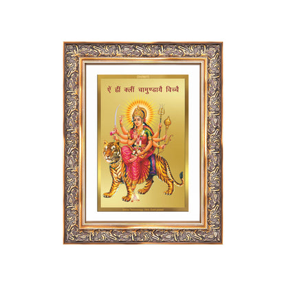 Diviniti 24K Gold Plated Durga With Mantra (Classic) Divine Wall Frame for Home Mandir & Office Decor | Luxury Spiritual Gift