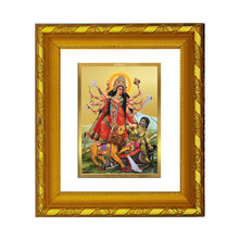 Load image into Gallery viewer, DIVINITI 24K Gold Plated Durga Maa Photo Frame For Home Decor, TableTop, Puja, Festival (15.0 X 13.0 CM)