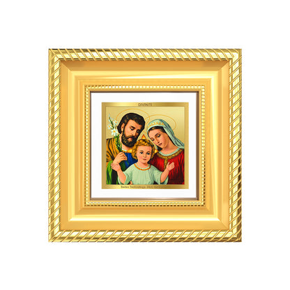 Diviniti Holy Family Tabletop Photo Frame in 24K Gold Plated Foil | Love, Unity & Divine Grace | DG015S1A (10x10 CM)