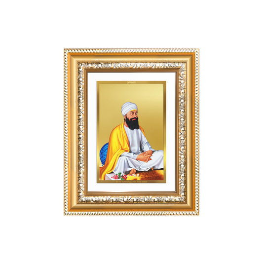 Diviniti 24K Gold Plated Guru Tegh Bahadur Sahib Ji (Classic) Sacred Sikh Wall and Table Top Frame for Home Decor & Office Ambiance | Premium Spiritual Gift