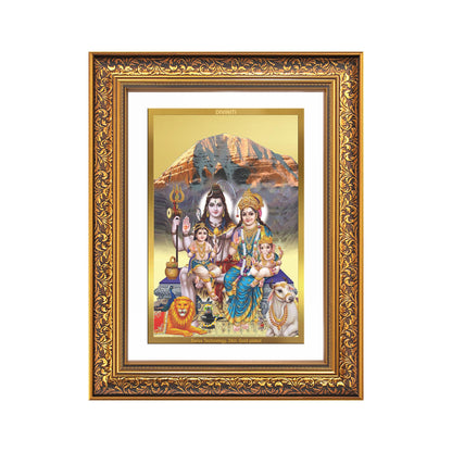 Diviniti 24K Gold Plated Shiv Parivar (Classic) Divine Wall Frame for Home Mandir & Office Decor | Luxury Spiritual Gift