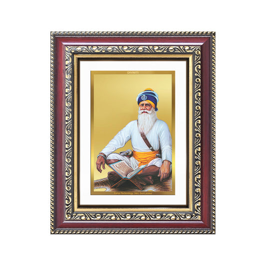 Diviniti 24K Gold Plated Baba Deep Singh Sacred Sikh Wall and Table Top Frame for Home Decor & Office Ambiance | Premium Spiritual Gift
