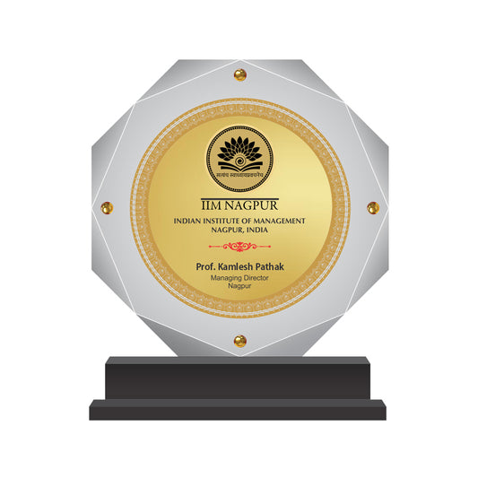 Diviniti Customized Memento with Matter Printed on 24K Gold Plated Foil | Luxury Personalized Award | Premium Corporate Gift Plaque
