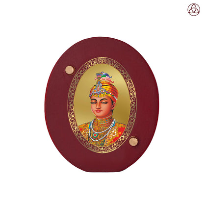 Guru Harkrishan Sahib Ji Car Dashboard & Tabletop Photo Frame in 24K gold plated royal foil