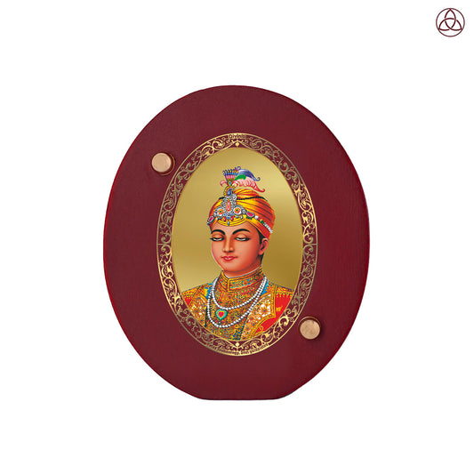 Guru Harkrishan Sahib Ji Car Dashboard & Tabletop Photo Frame in 24K gold plated royal foil