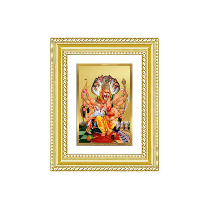 Diviniti 24K Gold Plated Narasimha (Classic) Divine Wall and Table Top Frame for Home Mandir & Office Decor | Luxury Spiritual Gift