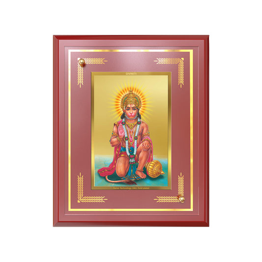 Diviniti 24K Gold Plated Ashirwad Hanuman Blessing Tabletop Photo Frame | Protection, Strength & Divine Grace