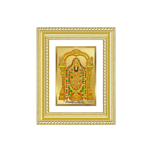 Diviniti 24K Gold Plated Tirupati Balaji Divine Wall and Table Top Frame for Home Mandir & Office Decor | Luxury Spiritual Gift